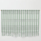 Fern Green and White Narrow Vertical Vintage Provincial French Chateau Ticking Stripe Wall Hanging Gallery Image 1