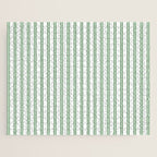 Fern Green and White Narrow Vertical Vintage Provincial French Chateau Ticking Stripe Jigsaw Puzzle Gallery Image 1