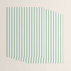 Fern Green and White Narrow Vertical Vintage Provincial French Chateau Ticking Stripe Wrapping Paper Gallery Image 3