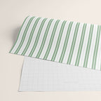 Fern Green and White Narrow Vertical Vintage Provincial French Chateau Ticking Stripe Wrapping Paper Gallery Image 2
