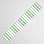 Fern Green and White Narrow Vertical Vintage Provincial French Chateau Ticking Stripe Table Runner Gallery Image 3