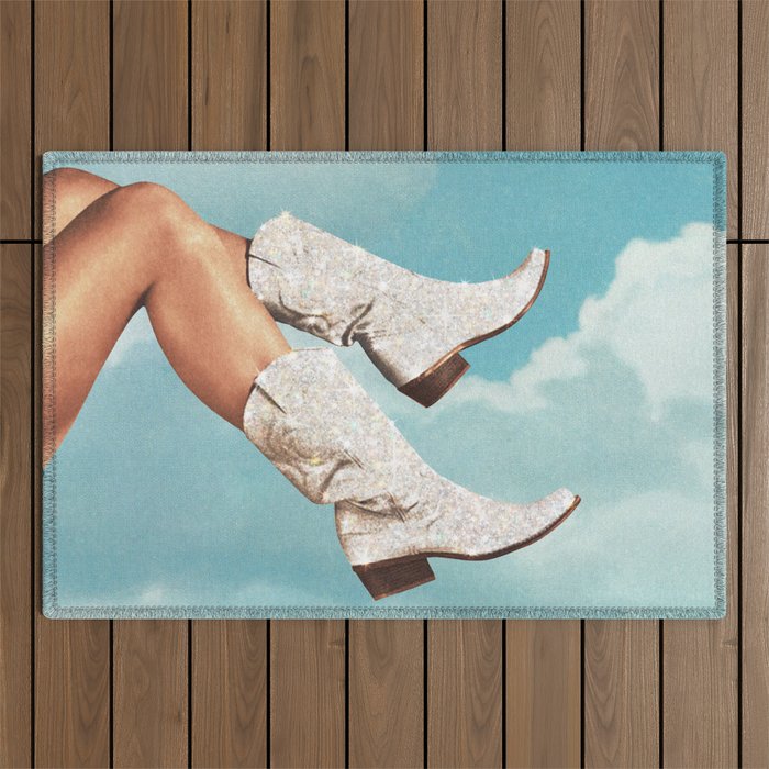 These Boots - Glitter Blue Sky Landscape Outdoor Rug Gallery Image 1