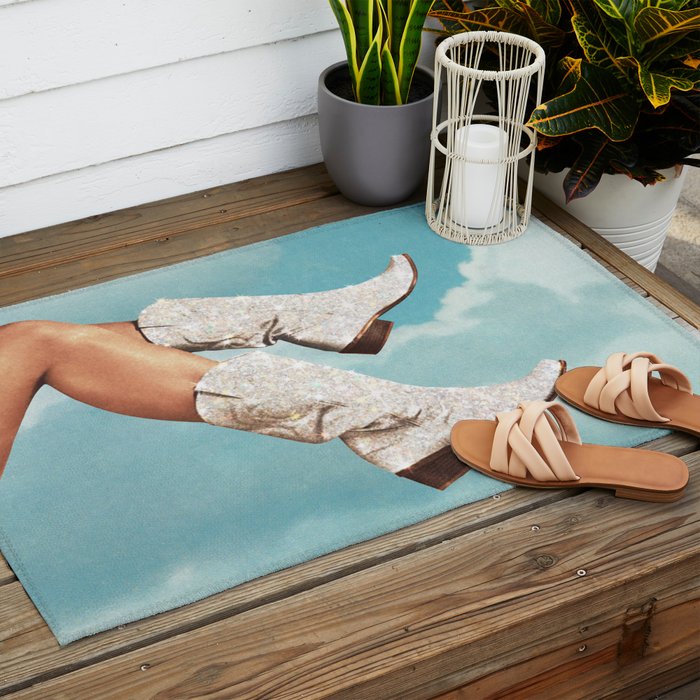 These Boots - Glitter Blue Sky Landscape Outdoor Rug Gallery Image 2