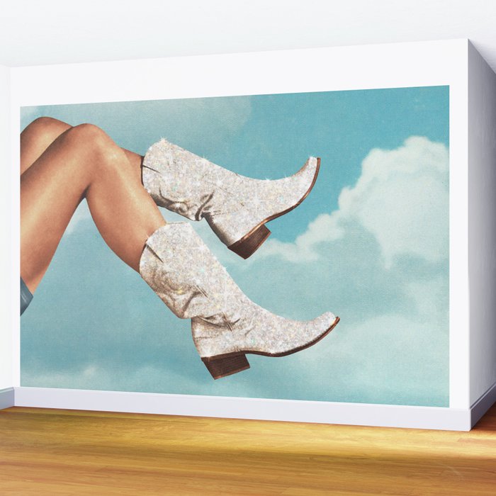 These Boots - Glitter Blue Sky Landscape Wall Mural Gallery Image 2