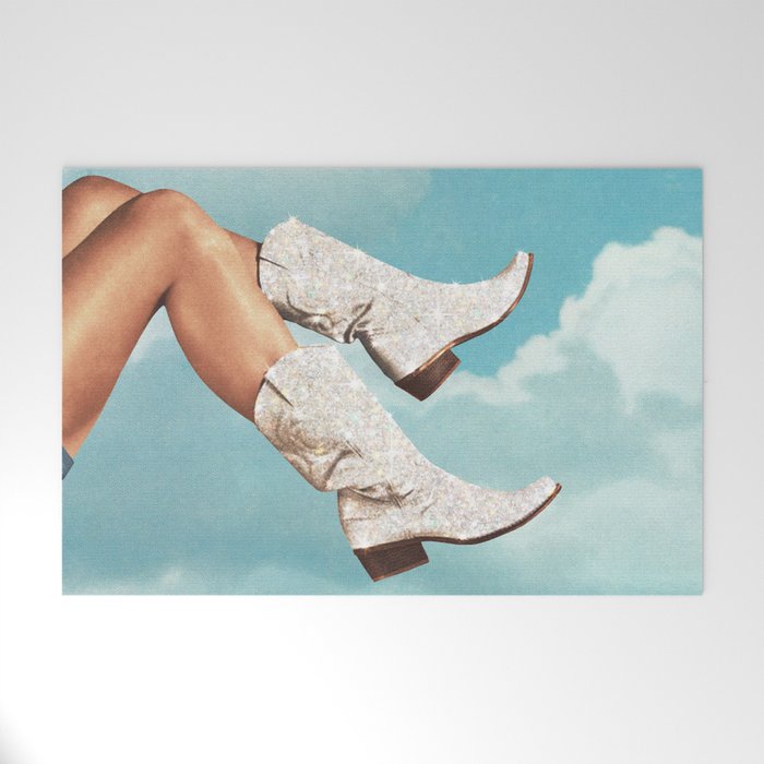 These Boots - Glitter Blue Sky Landscape Welcome Mat Gallery Image 1