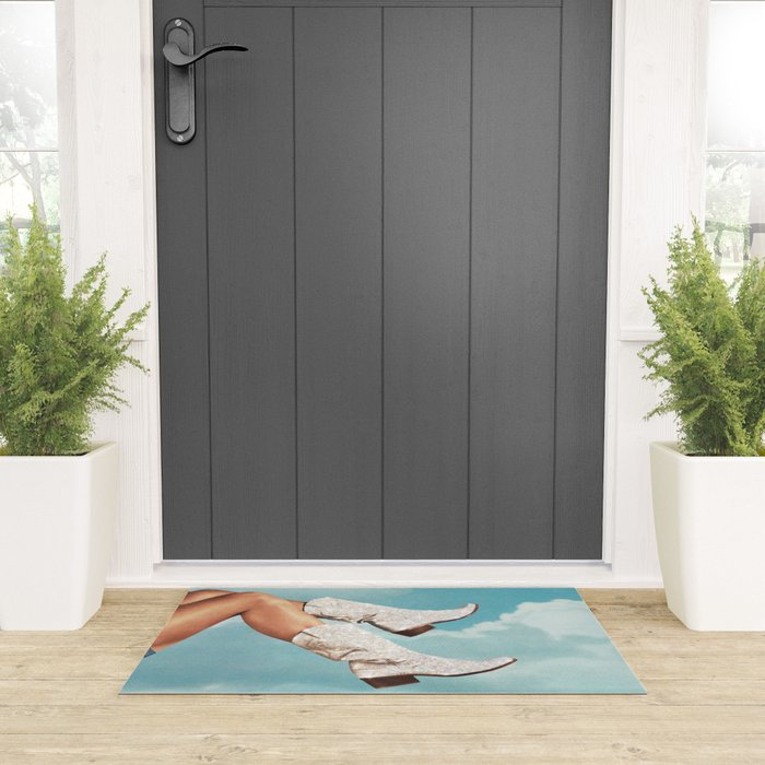 These Boots - Glitter Blue Sky Landscape Welcome Mat Gallery Image 3