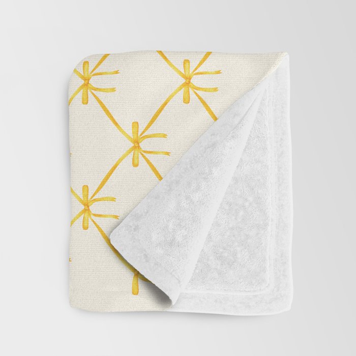 Bows & Ribbons Pattern IX Yellow Throw Blanket Gallery Image 3