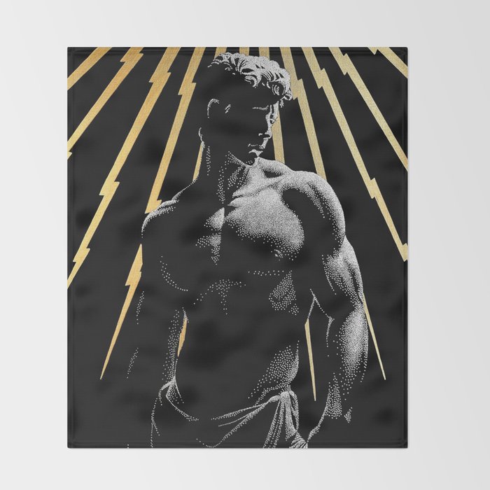 Strength of Zeus (Gold doesn't print shiny) Throw Blanket Gallery Image 2