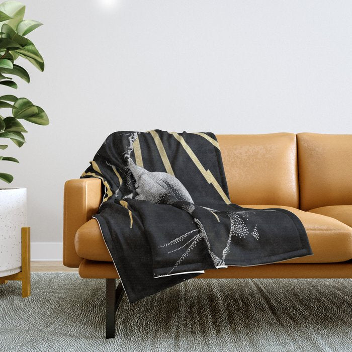 Strength of Zeus (Gold doesn't print shiny) Throw Blanket Gallery Image 1