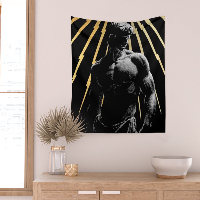 Strength of Zeus (Gold doesn't print shiny) Wall Tapestry Gallery Image 2