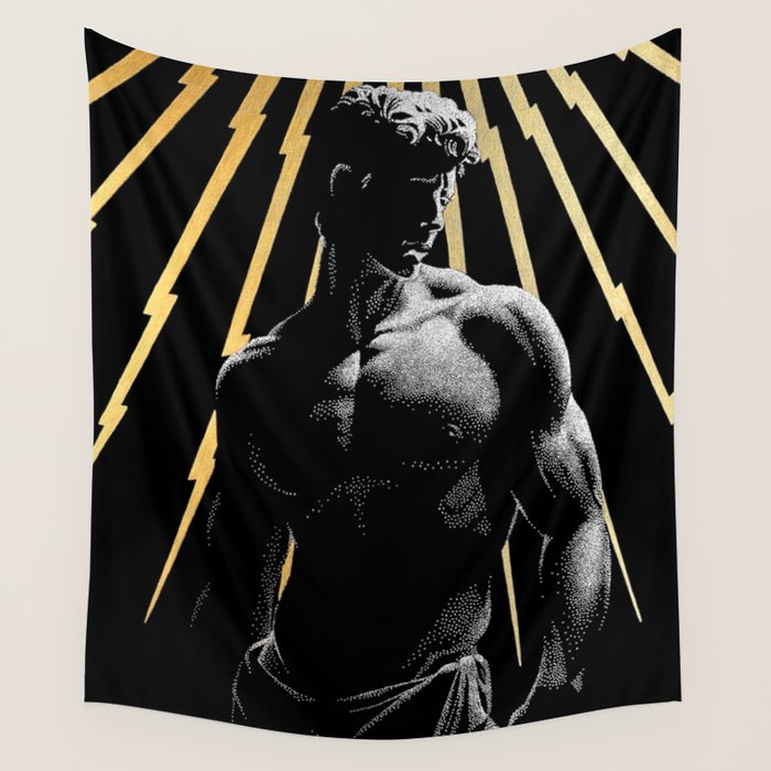 Strength of Zeus (Gold doesn't print shiny) Wall Tapestry Gallery Image 4
