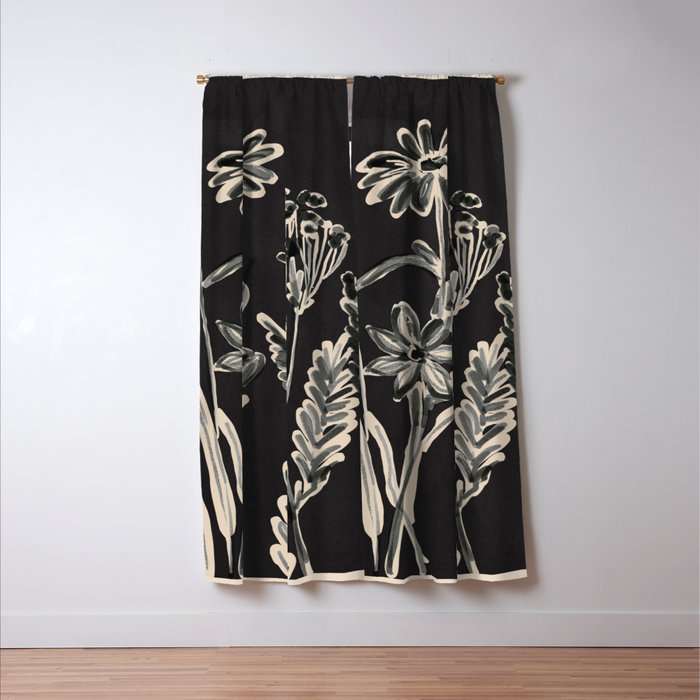Minimalist wildflowers 3 Window Curtain Gallery Image 3