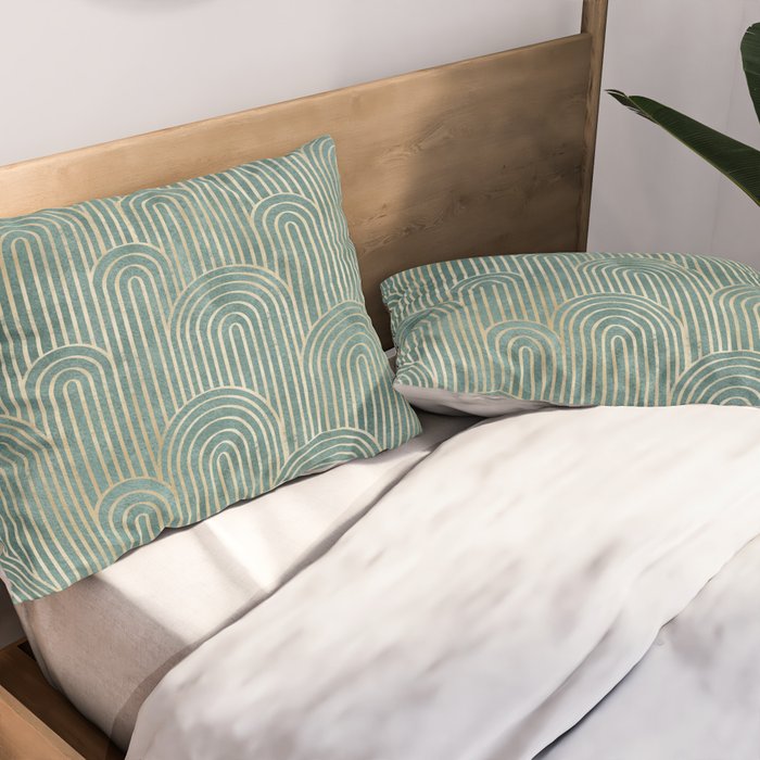 Art Deco Striped Arches Pillow Sham Gallery Image 2
