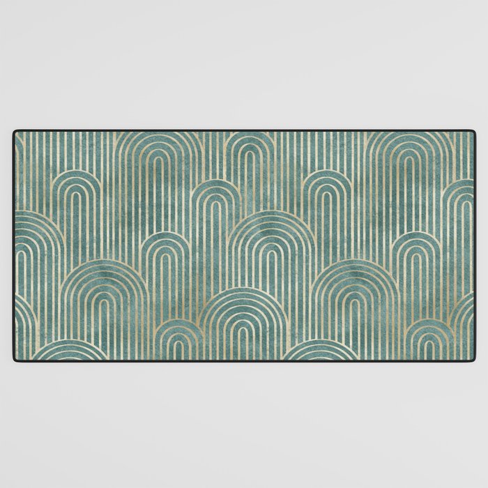 Art Deco Striped Arches Desk Mat Gallery Image 3