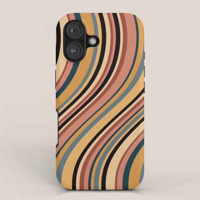 Wavy Stripes X - Vintage Neutral iPhone Case Gallery Image 1