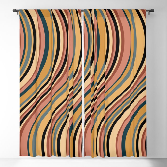 Wavy Stripes X - Vintage Neutral Window Curtain Gallery Image 5