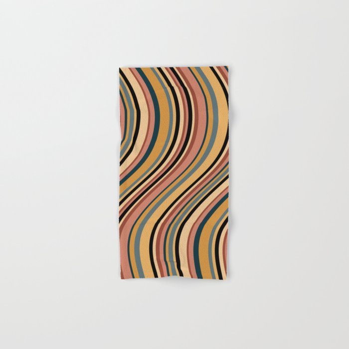 Wavy Stripes X - Vintage Neutral Bath Towel Gallery Image 1