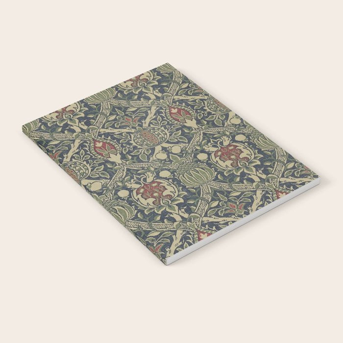William Morris Granada Blue Indigo Red Vintage Pattern Notebook Gallery Image 2