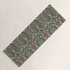 William Morris Granada Blue Indigo Red Vintage Pattern Yoga Mat Gallery Image 1