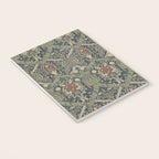 William Morris Granada Blue Indigo Red Vintage Pattern Notebook Gallery Image 3
