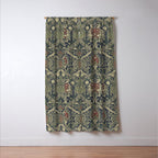 William Morris Granada Blue Indigo Red Vintage Pattern Window Curtain Gallery Image 3