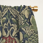 William Morris Granada Blue Indigo Red Vintage Pattern Window Curtain Gallery Image 2