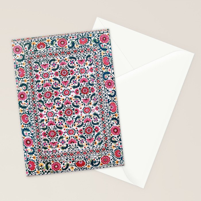 Shakhrisyabz Suzani Uzbekistan Embroidery Print Stationery Card Gallery Image 2