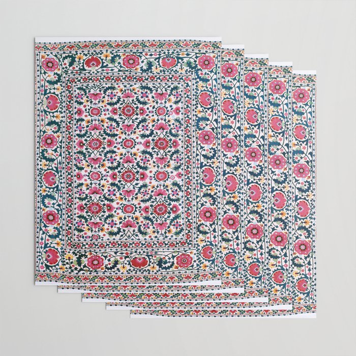 Shakhrisyabz Suzani Uzbekistan Embroidery Print Wrapping Paper Gallery Image 3
