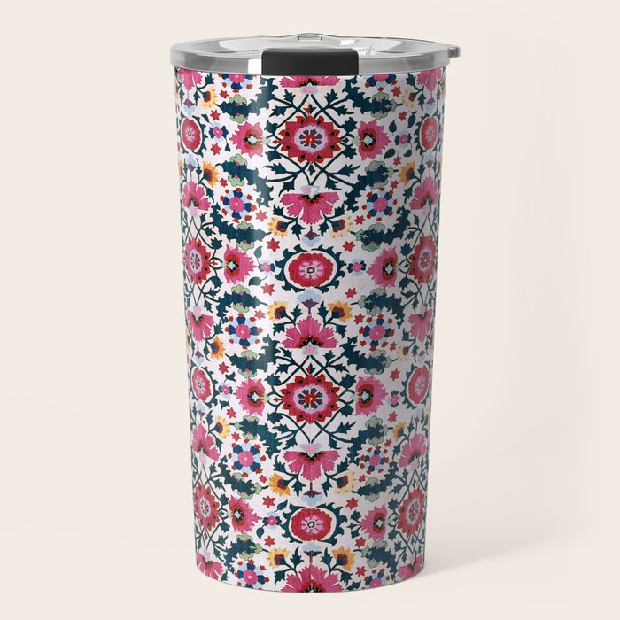 Shakhrisyabz Suzani Uzbekistan Embroidery Print Travel Mug Gallery Image 1
