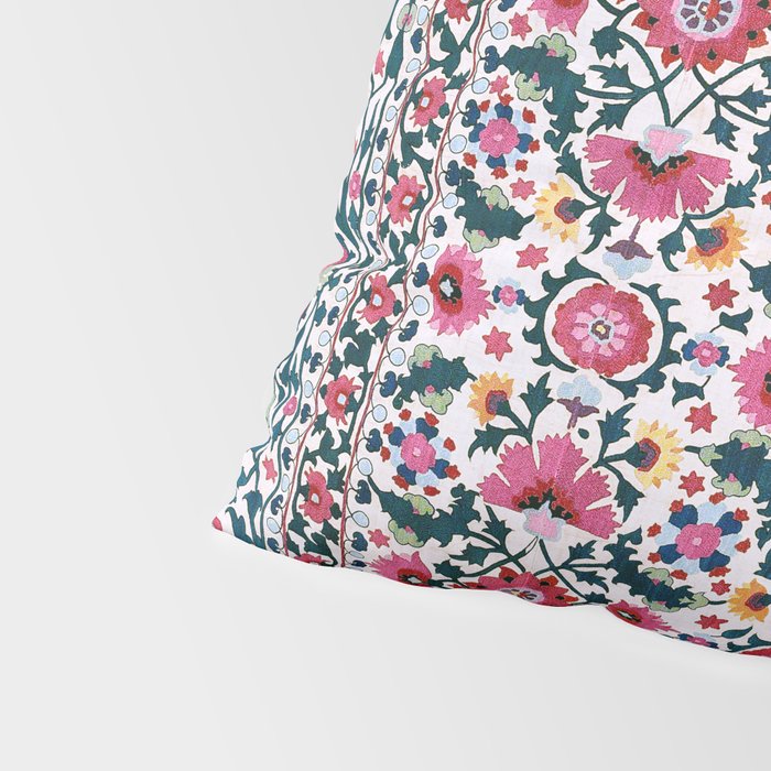 Shakhrisyabz Suzani Uzbekistan Embroidery Print Pillow Sham Gallery Image 4