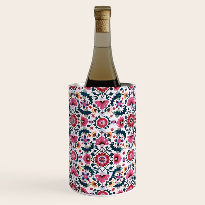 Shakhrisyabz Suzani Uzbekistan Embroidery Print Wine Chiller Gallery Image 1