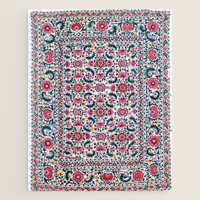 Shakhrisyabz Suzani Uzbekistan Embroidery Print Jigsaw Puzzle Gallery Image 1