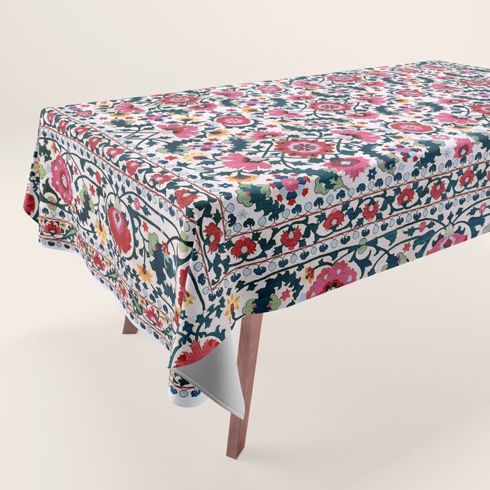 Shakhrisyabz Suzani Uzbekistan Embroidery Print Tablecloth Gallery Image 1