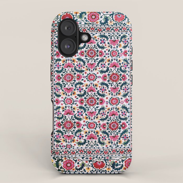 Shakhrisyabz Suzani Uzbekistan Embroidery Print iPhone Case Gallery Image 1