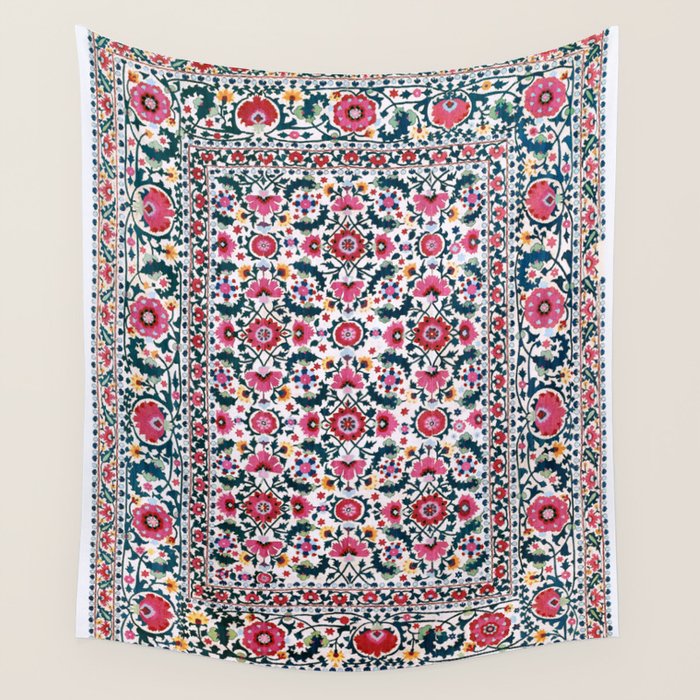 Shakhrisyabz Suzani Uzbekistan Embroidery Print Wall Tapestry Gallery Image 4