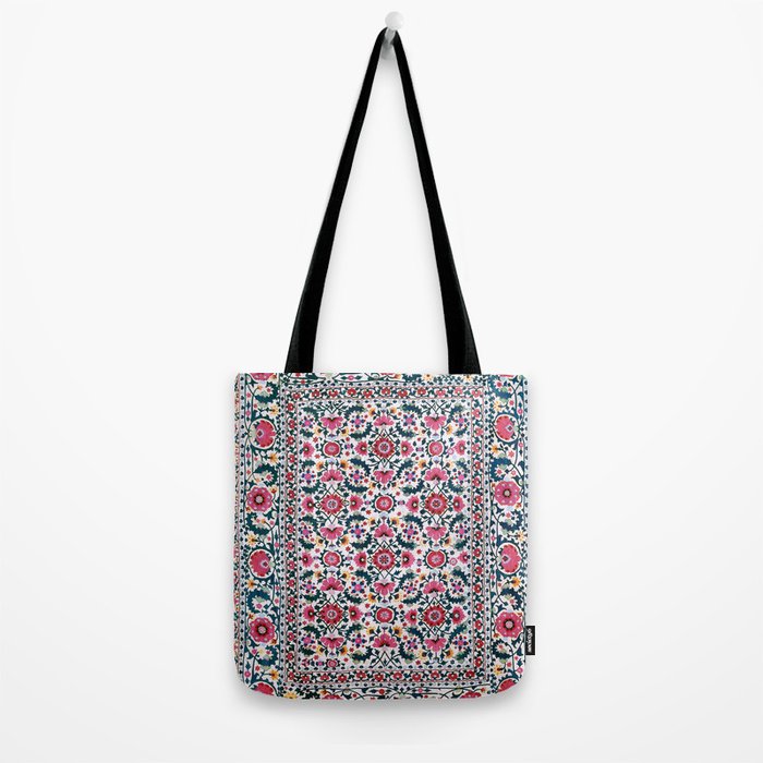 Shakhrisyabz Suzani Uzbekistan Embroidery Print Tote Bag Gallery Image 2