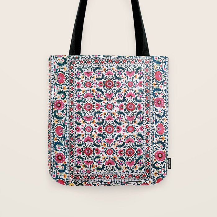 Shakhrisyabz Suzani Uzbekistan Embroidery Print Tote Bag Gallery Image 1