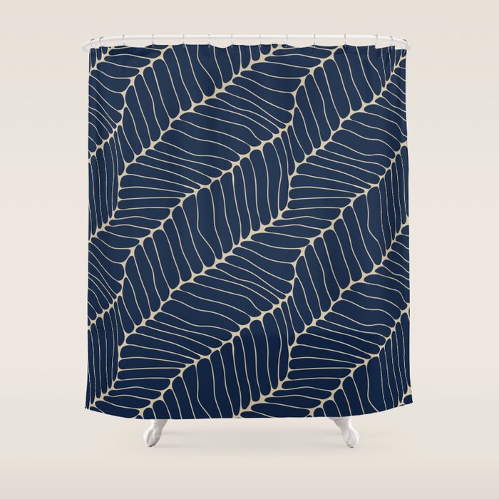 Organic Nature Navy Blue Shower Curtain Gallery Image 1