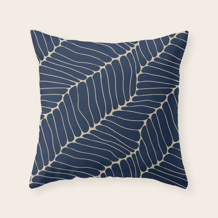 Organic Nature Navy Blue Throw Pillow Gallery Image 6
