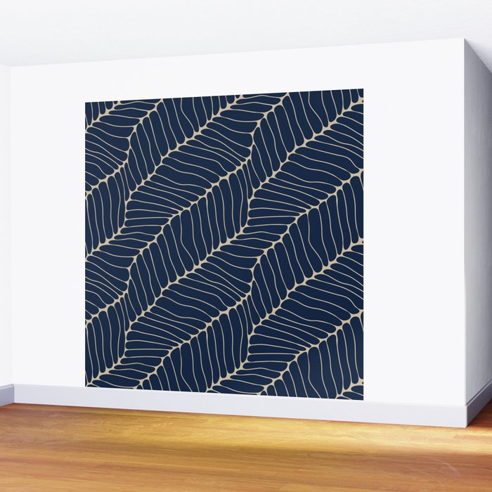 Organic Nature Navy Blue Wall Mural Gallery Image 2