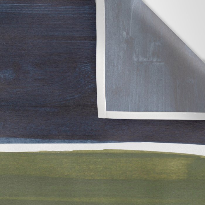 Late November Rothko Inspired Colorful Stripes Navy Blue Olive Green Yellow Wall Tapestry Gallery Image 3