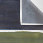 Late November Rothko Inspired Colorful Stripes Navy Blue Olive Green Yellow Wall Tapestry Gallery Image 3