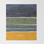 Late November Rothko Inspired Colorful Stripes Navy Blue Olive Green Yellow Throw Blanket Gallery Image 2
