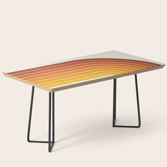 Gradient Arch IX Retro Orange Mid Century Modern Rainbow Coffee Table Gallery Image 1