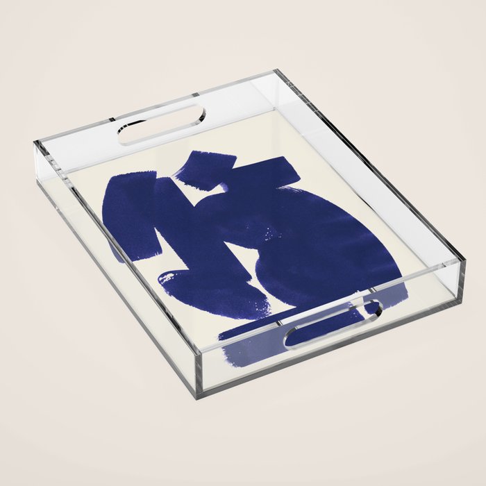 Abstract Paint Form 1 - Dark Blue Acrylic Tray Gallery Image 1