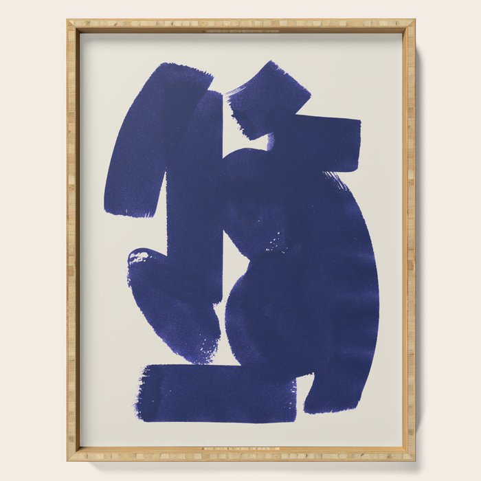 Abstract Paint Form 1 - Dark Blue Serving Tray Gallery Image 1