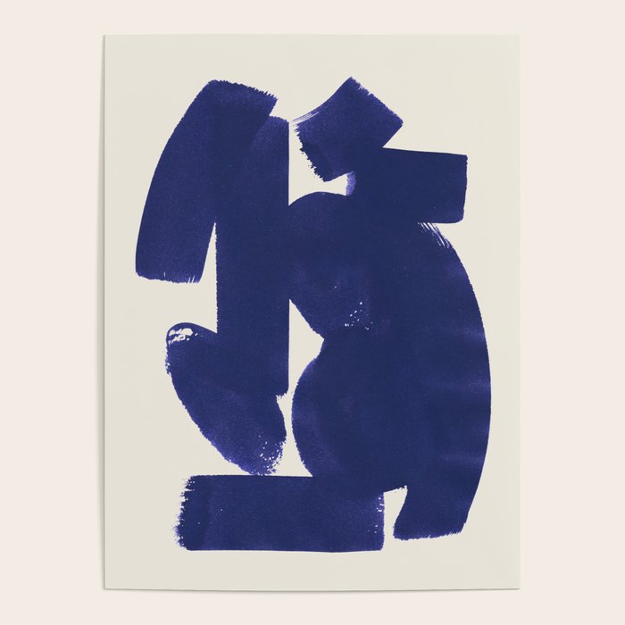 Abstract Paint Form 1 - Dark Blue Poster Gallery Image 4