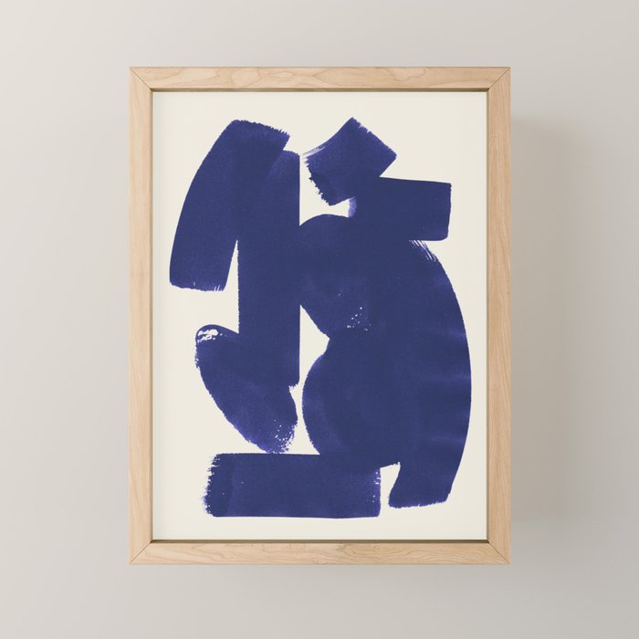 Abstract Paint Form 1 - Dark Blue Mini Art Print Gallery Image 1
