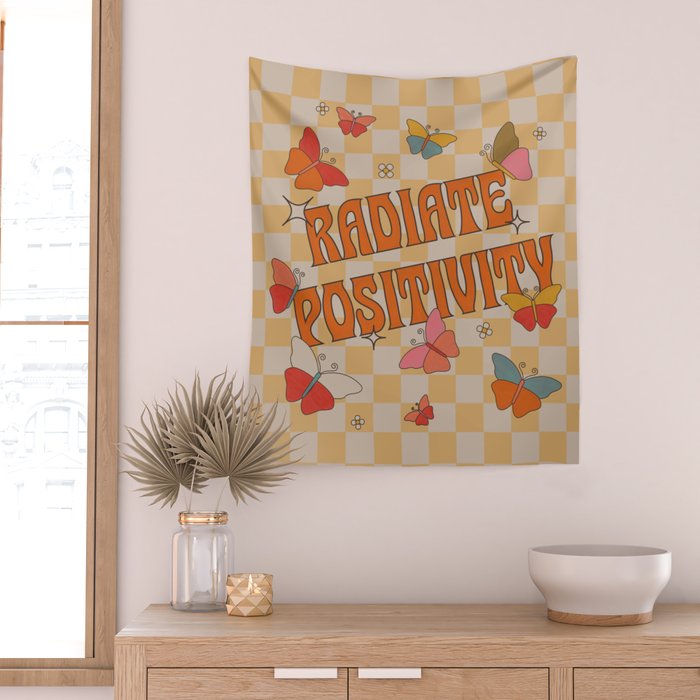 Radiate Positivity Butterflies Wall Tapestry Gallery Image 2