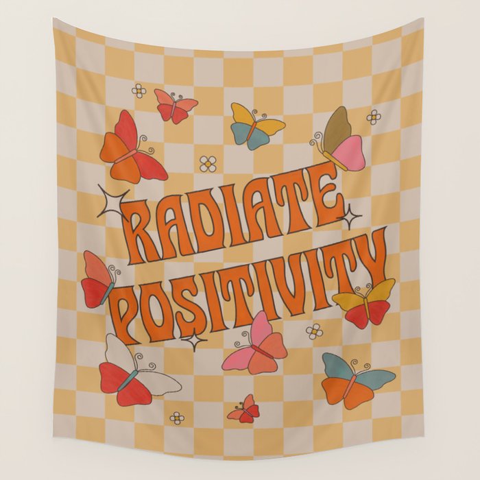 Radiate Positivity Butterflies Wall Tapestry Gallery Image 1